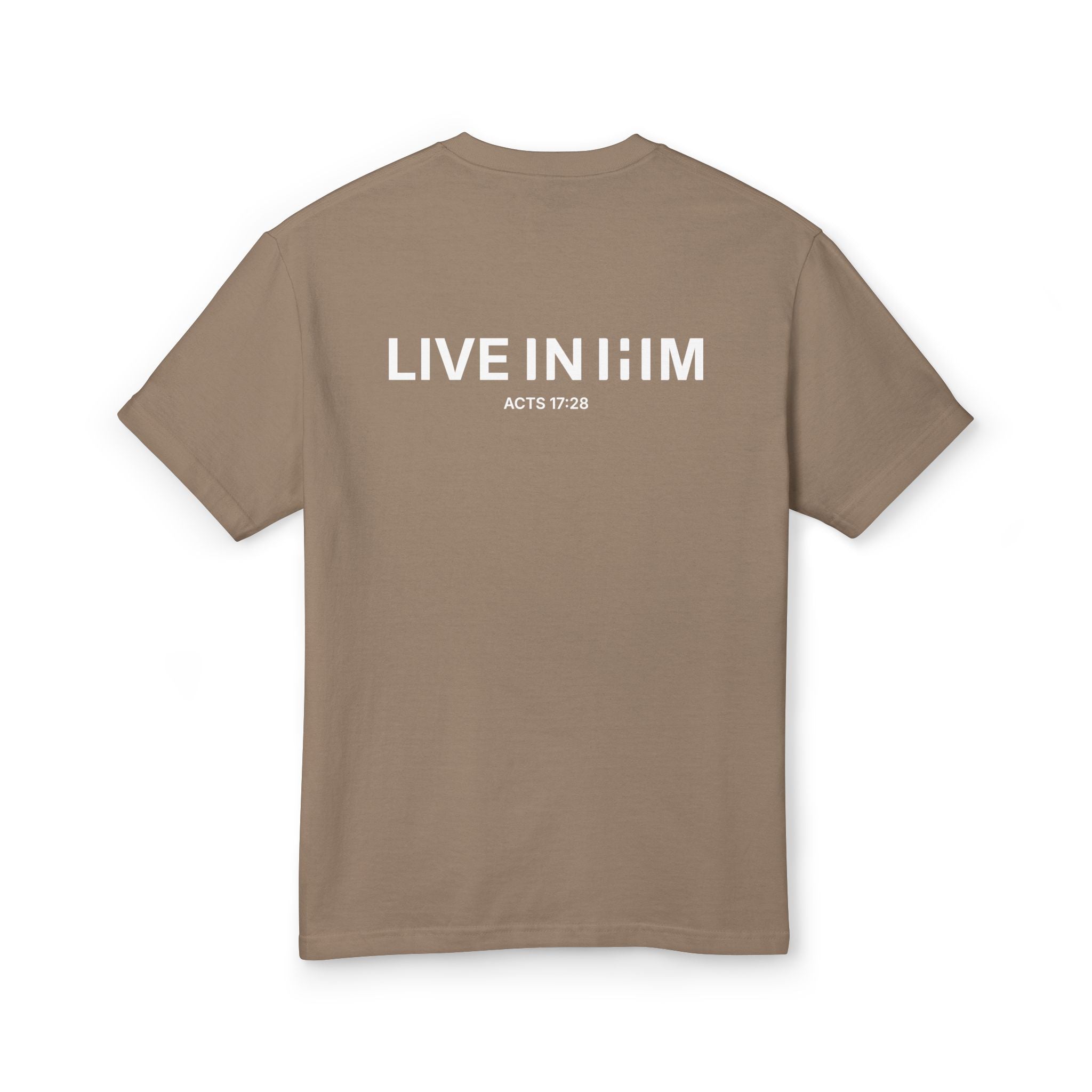 LIVE IN HIM Vintage Wash Relaxed Tee — Faded Brown