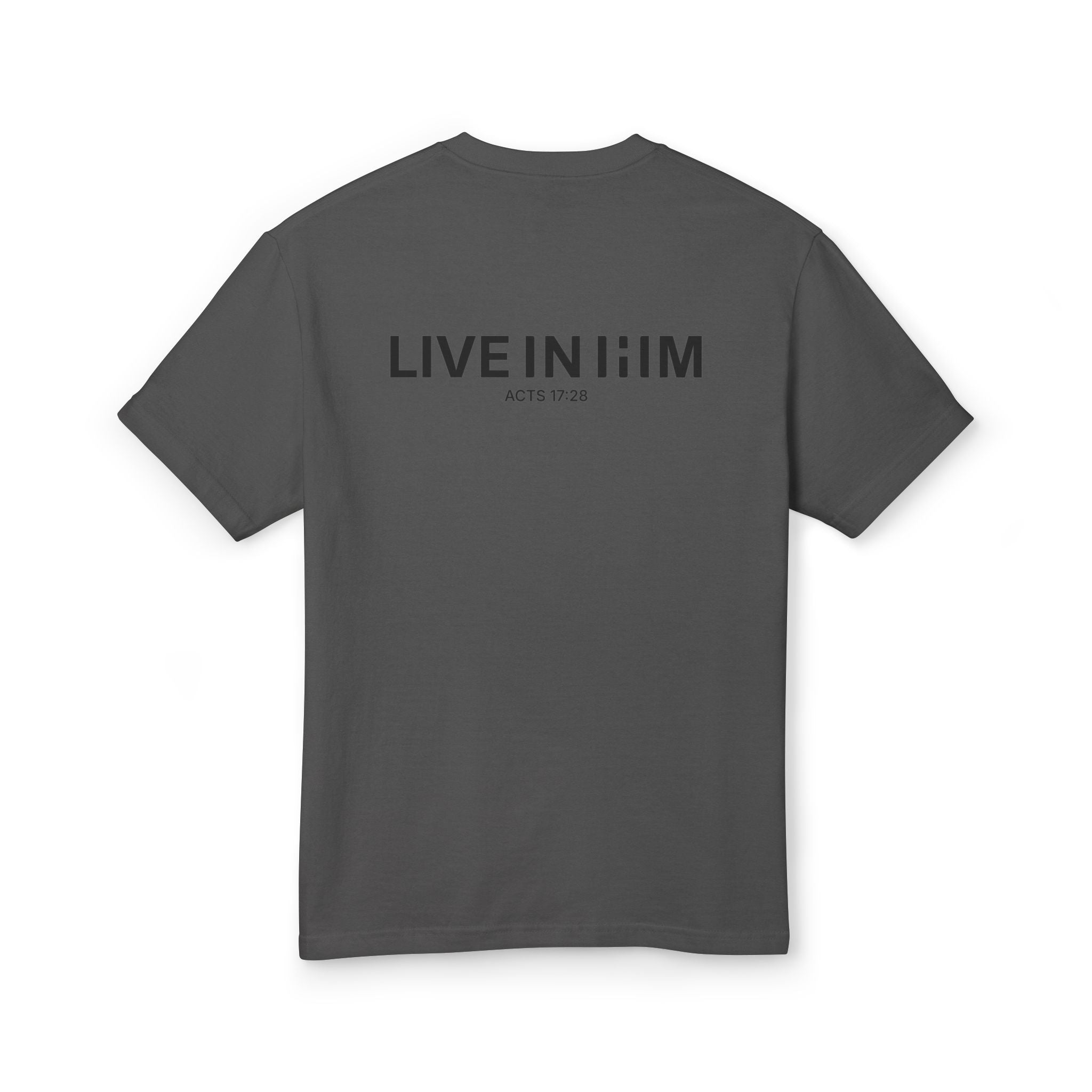 LIVE IN HIM Vintage Wash Relaxed Tee — Faded Black