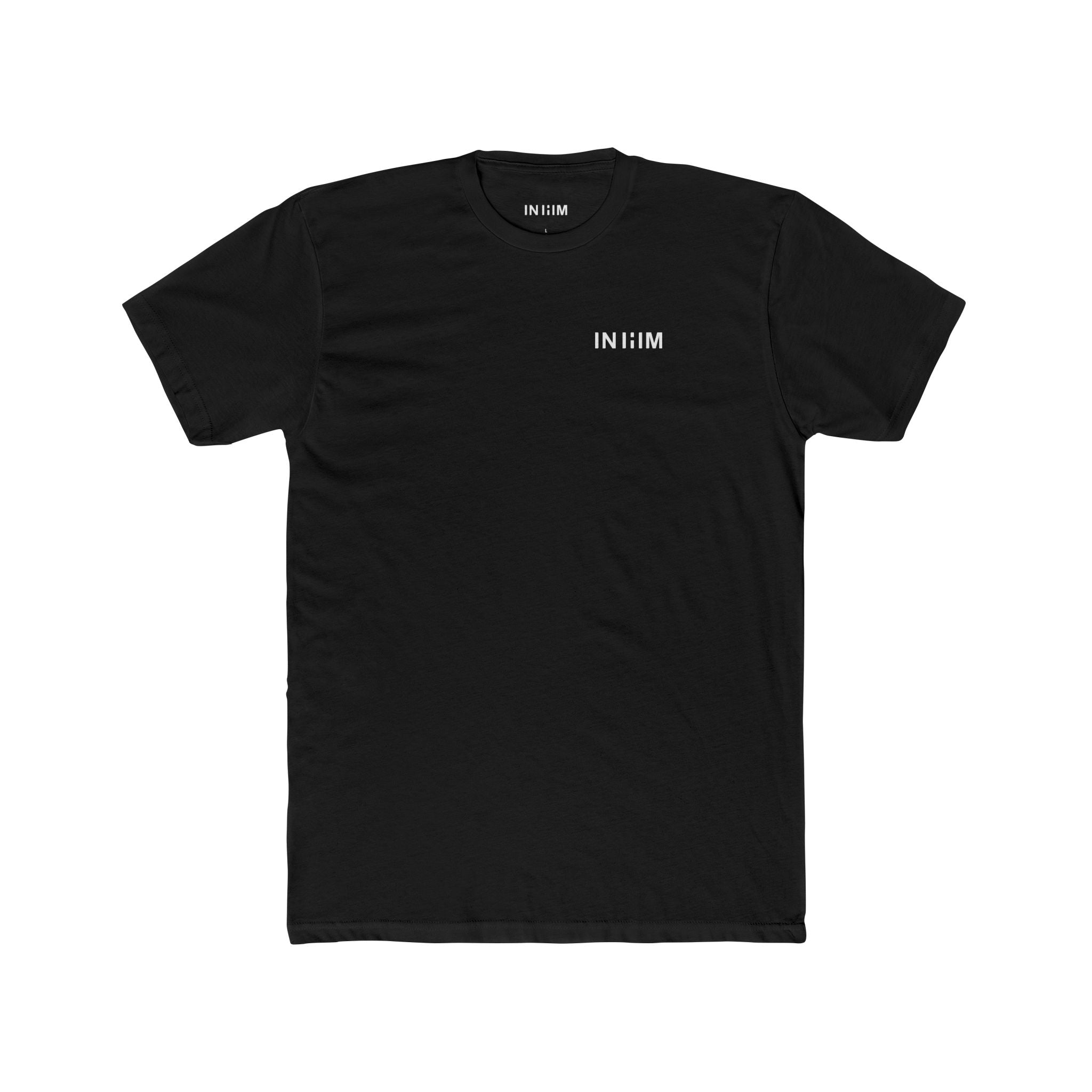 In Him, We Live. — Black Cotton Standard Fit Crew Tee